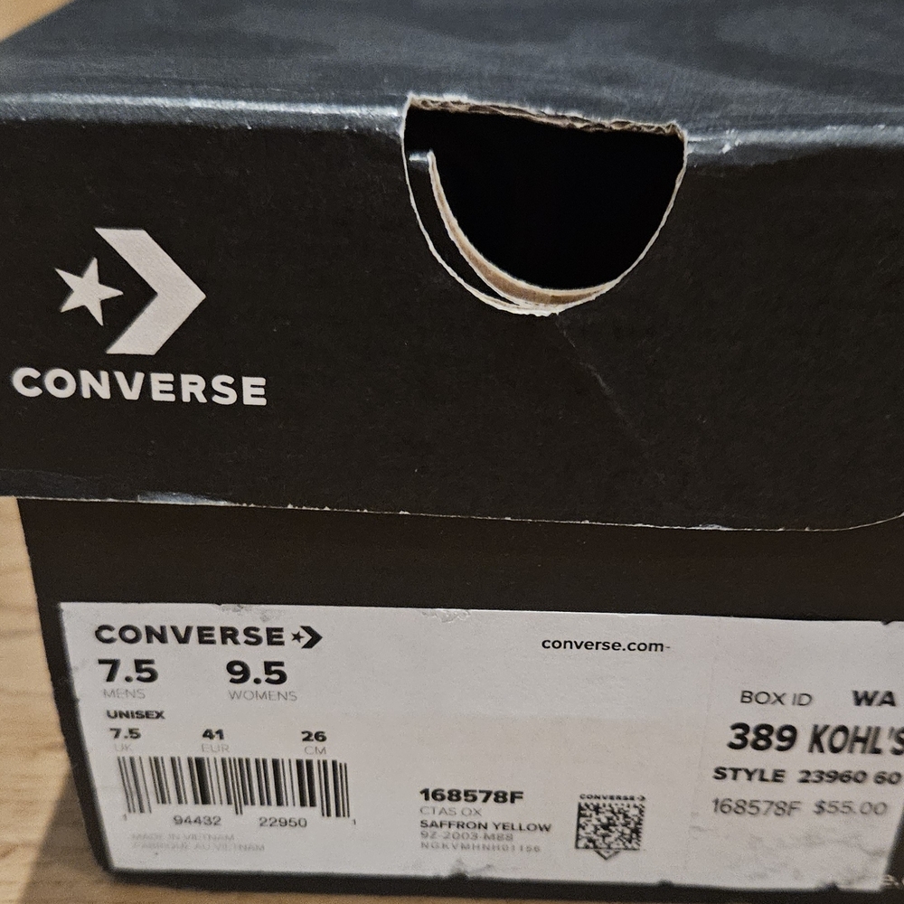 Converse Chuck Taylor All Star Saffron Yellow Sneakers - Unisex Women's 9.5 - Picture 2 of 16